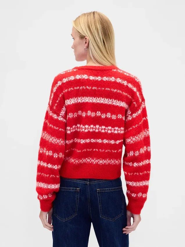 Loddent, oversized genser med rund hals