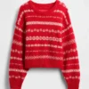 Loddent, oversized genser med rund hals