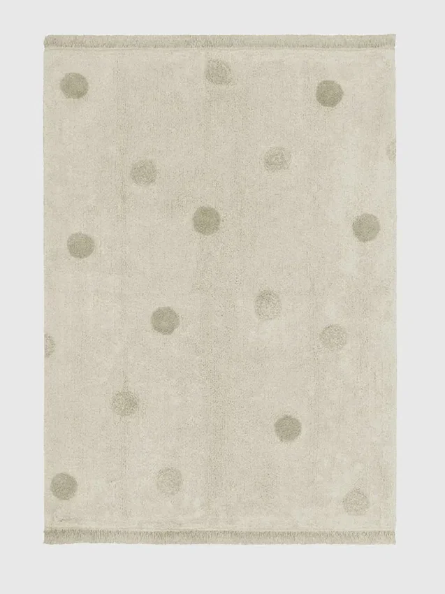 Lorena Canals vaskbart teppe Hippy Dots Olive