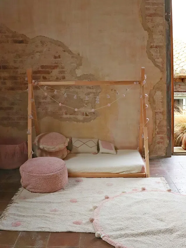 Lorena Canals vaskbart teppe Hippy Dots Vintage Nude
