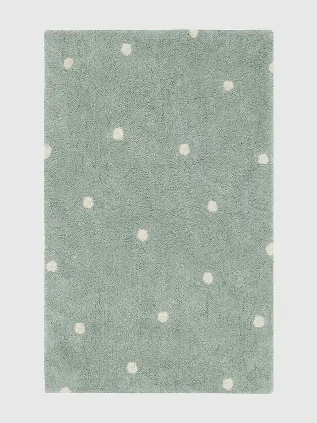 Lorena Canals vaskbart teppe Mini Dot Blue Sage