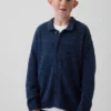 Løs polo-cardigan-genser for barn