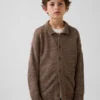 Løs polo-cardigan-genser for barn