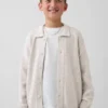 Løs polo-cardigan-genser for barn