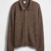 Løs polo-cardigan-genser for barn