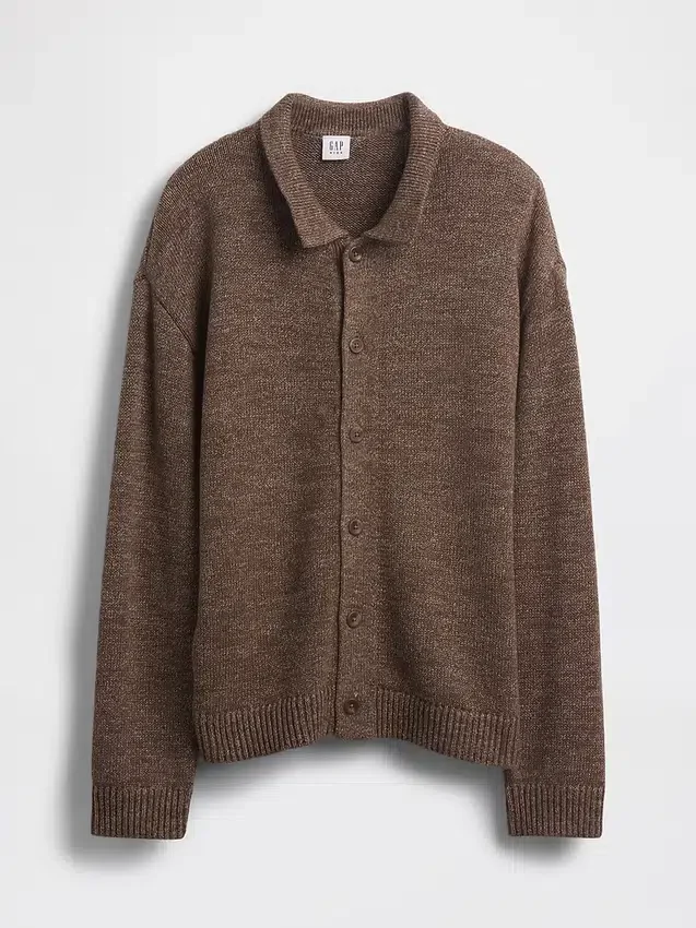 Løs polo-cardigan-genser for barn