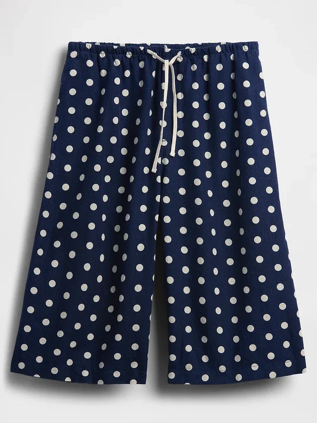 Løse culotte-bukser i linblanding