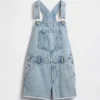 Løse denim-shorteoveraller for barn