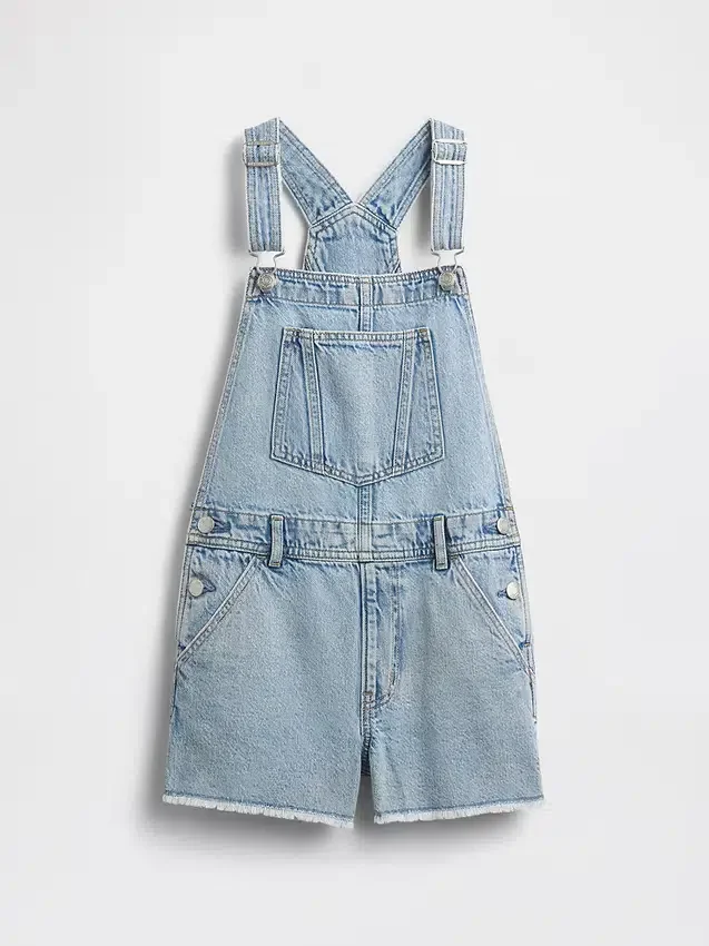 Løse denim-shorteoveraller for barn