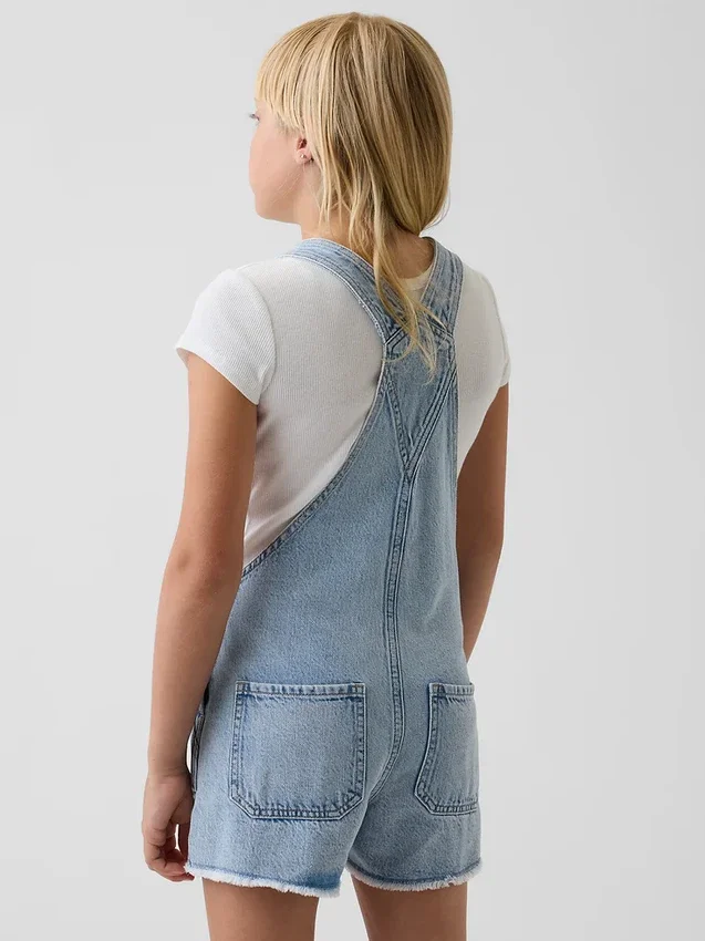 Løse denim-shorteoveraller for barn