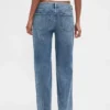 Løse jeans med lav midje og snøring i 90-tallsstil