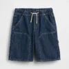Løse, komfortable denim-carpenter-shorts for barn i 90-tallsstil