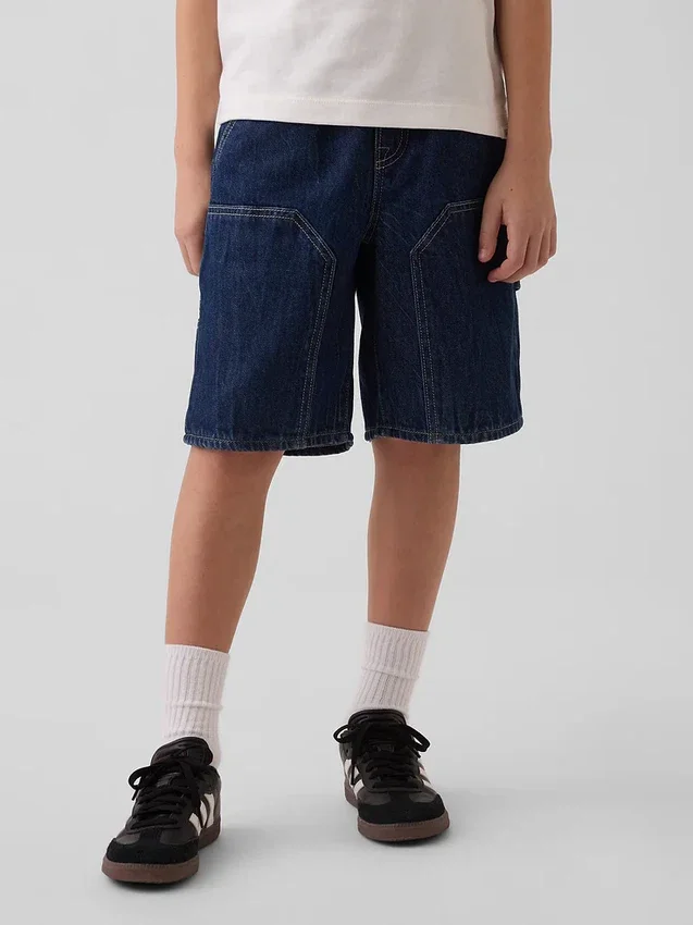 Løse, komfortable denim-carpenter-shorts for barn i 90-tallsstil