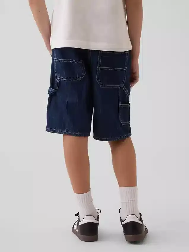 Løse, komfortable denim-carpenter-shorts for barn i 90-tallsstil