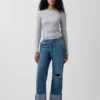 Løse, korte jeans med lav midje i 90-tallsstil