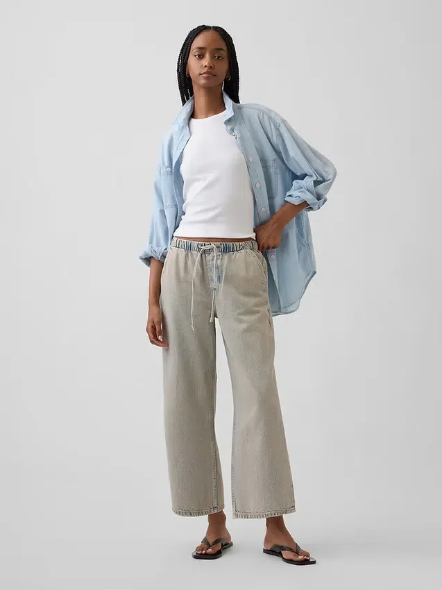 Løse, korte jeans med lav midje i 90-tallsstil