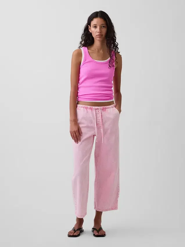 Løse, korte jeans med lav midje i 90-tallsstil