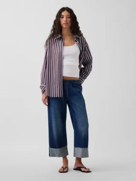 Løse, korte jeans med lav midje i 90-tallsstil