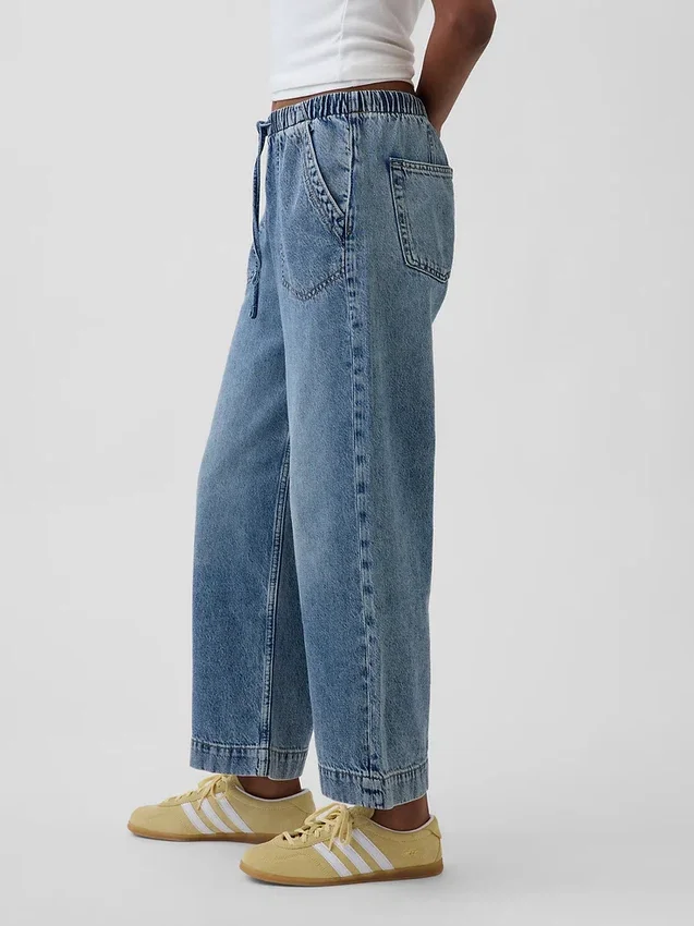 Løse, korte jeans med lav midje i 90-tallsstil