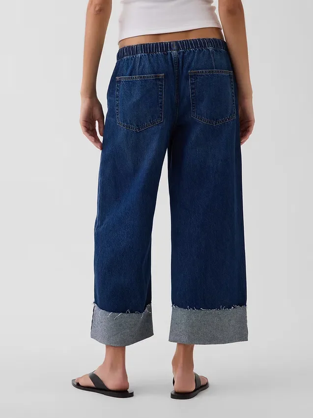 Løse, korte jeans med lav midje i 90-tallsstil