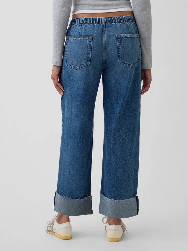 Løse, korte jeans med lav midje i 90-tallsstil