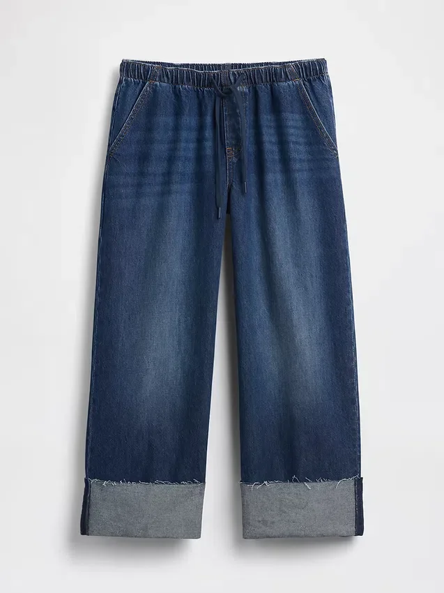 Løse, korte jeans med lav midje i 90-tallsstil