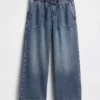 Løse, korte jeans med lav midje i 90-tallsstil
