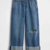 Løse, korte jeans med lav midje i 90-tallsstil