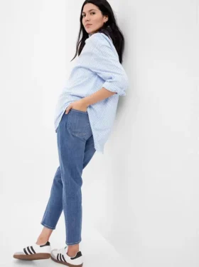 Mammaklær-jeans med innsatt panel, Cheeky Straight