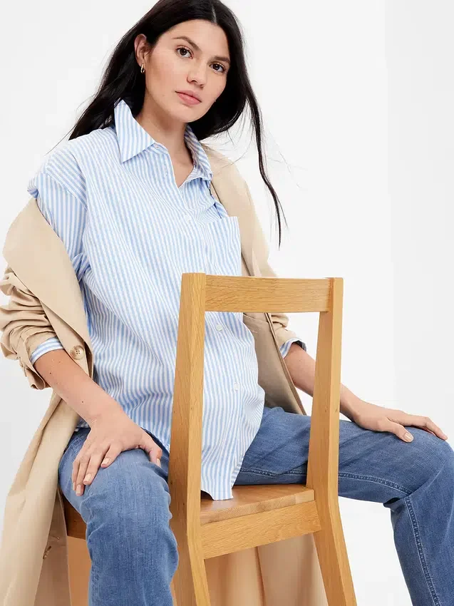 Mammaklær-jeans med innsatt panel, Cheeky Straight