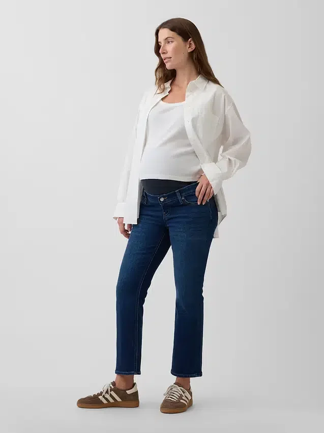 Mammaklær med hel panel, «90S Slim Straight Crop»