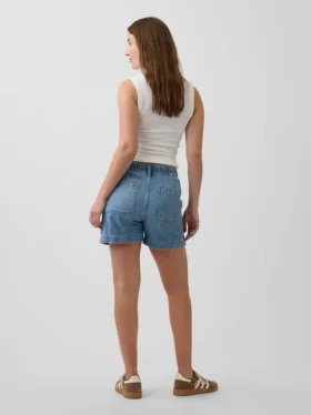 Mammaklær-shorts med hel panel i ultramyk denim