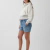 Mammaklær-shorts med hel panel i ultramyk denim