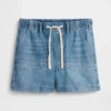 Mammaklær-shorts med hel panel i ultramyk denim