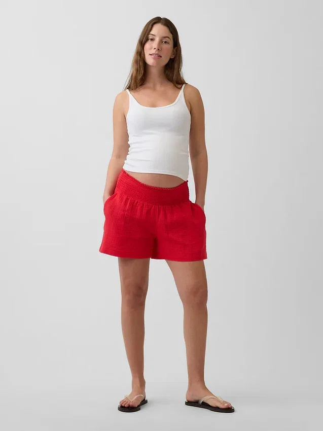 Mammaklær-shorts med lett påtrekk under magen