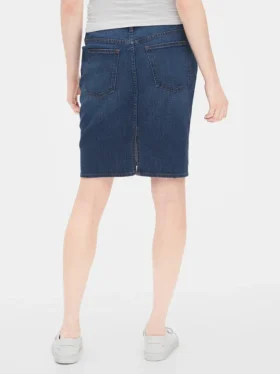 Mammaklær-skjørt i denim med hel panel