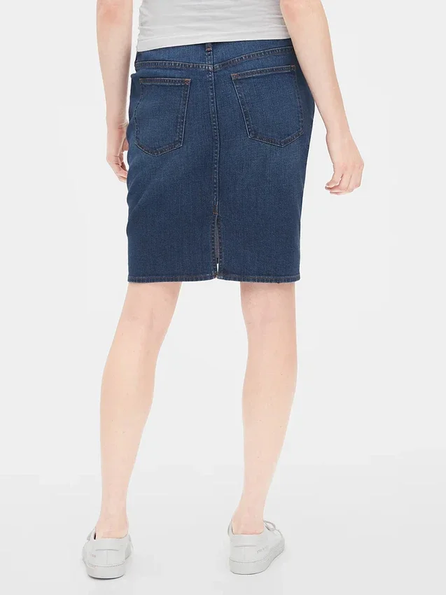 Mammaklær-skjørt i denim med hel panel