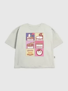 Maruchan-nudler-T-skjorte med grafisk mønster for barn