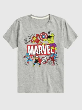 Marvel Avengers-T-skjorte med doodle-motiv og korte ermer for småbarn