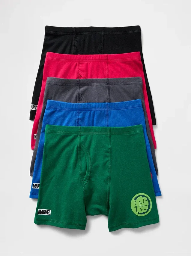 Marvel-boxershorts i økologisk stretchbomull for barn (5-pakning)