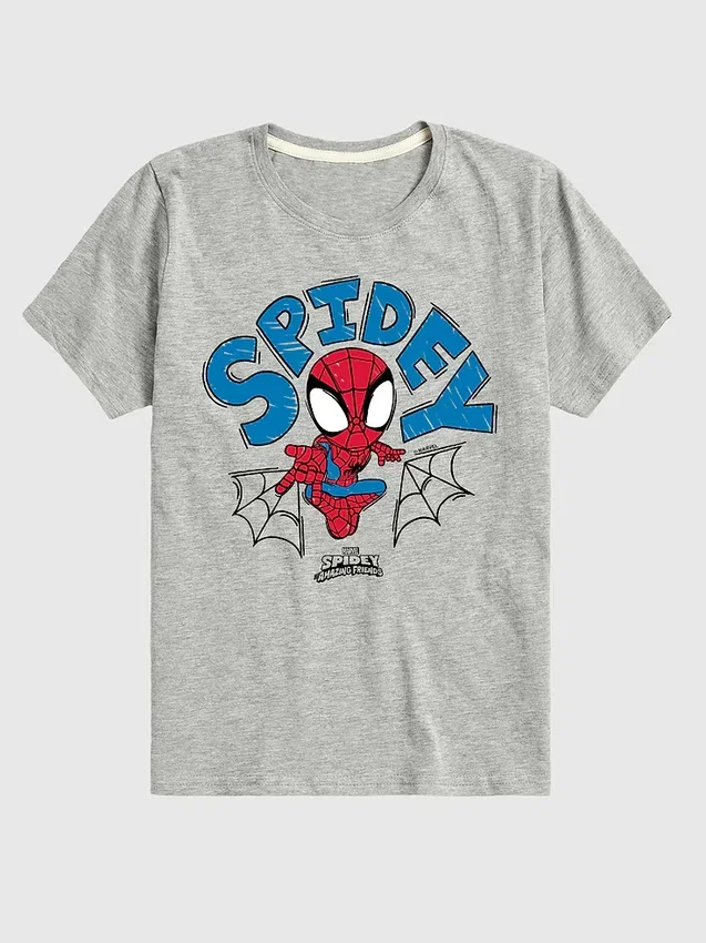 Marvel Spidey Doodle-Shorts-t-skjorte med kort erme for småbarn