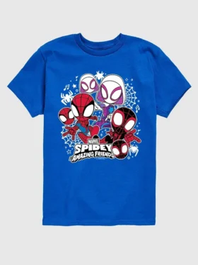 Marvel Spidey og venner-T-skjorte med kort erme og grafisk trykk for småbarn