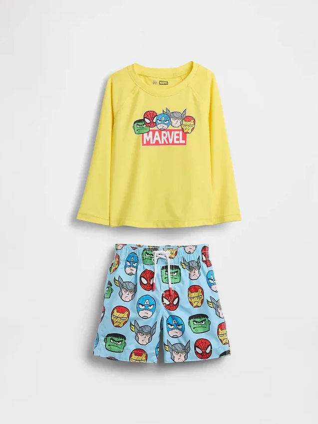 Marvel-svømmesett med rash guard for Baby og Småbarn