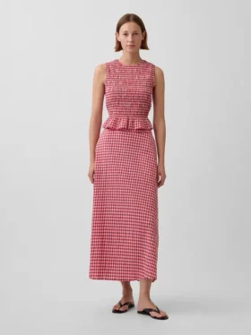 Maxiskjørt i gingham