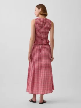 Maxiskjørt i gingham