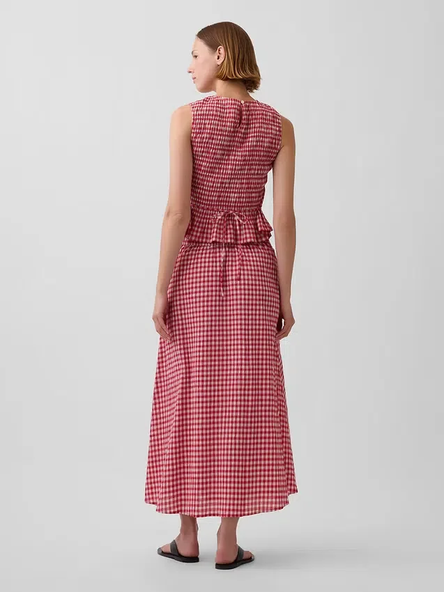 Maxiskjørt i gingham