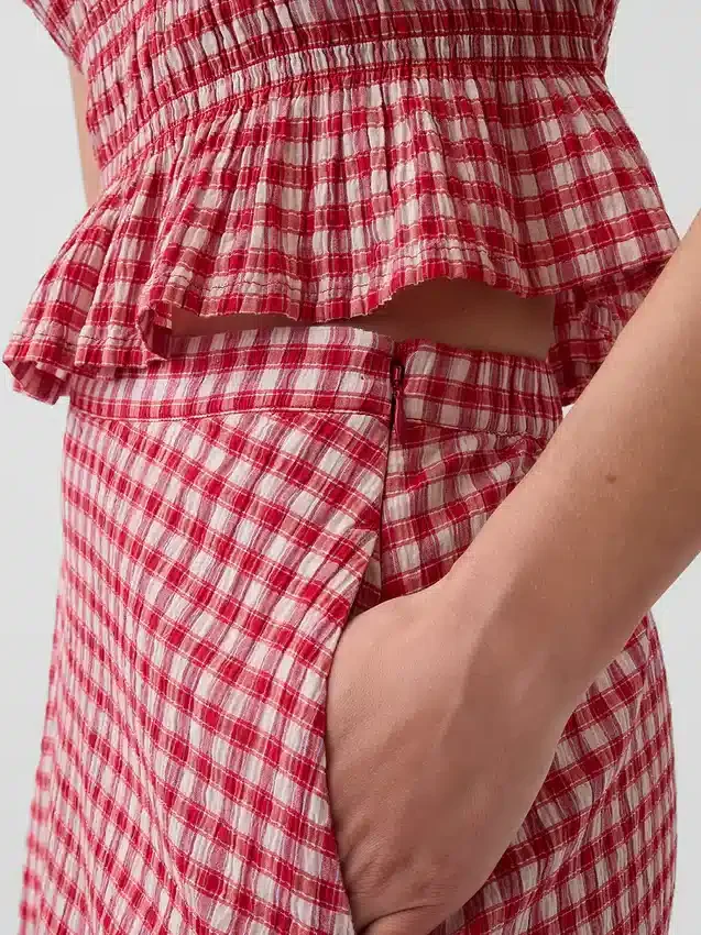 Maxiskjørt i gingham