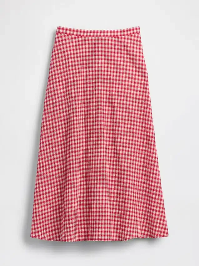 Maxiskjørt i gingham