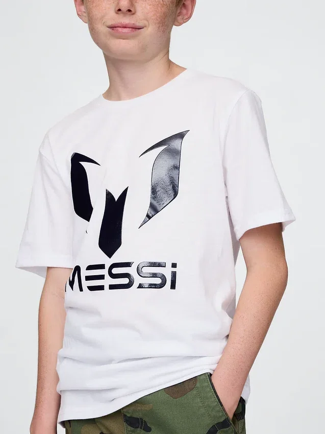 Messi-T-skjorte med grafisk trykk for barn
