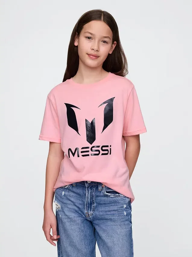 Messi-T-skjorte med grafisk trykk for barn